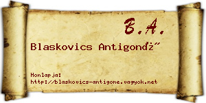 Blaskovics Antigoné névjegykártya